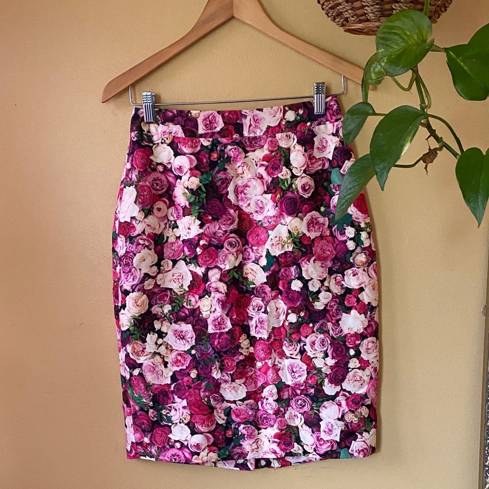 Kate Spade New York Floral Roses Pink Women's Skirt sz 2